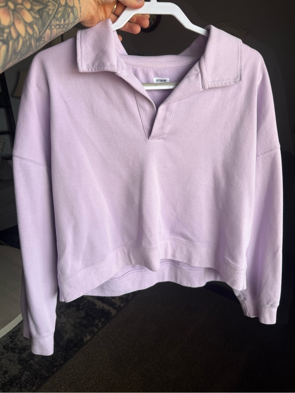 Cotton On Lilac Split-Neck Pullover Top